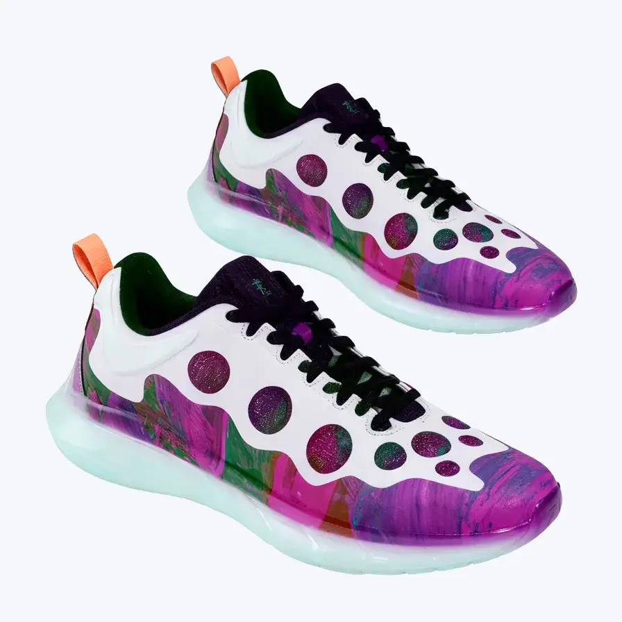 Multicolored creative sneaker bright joyful